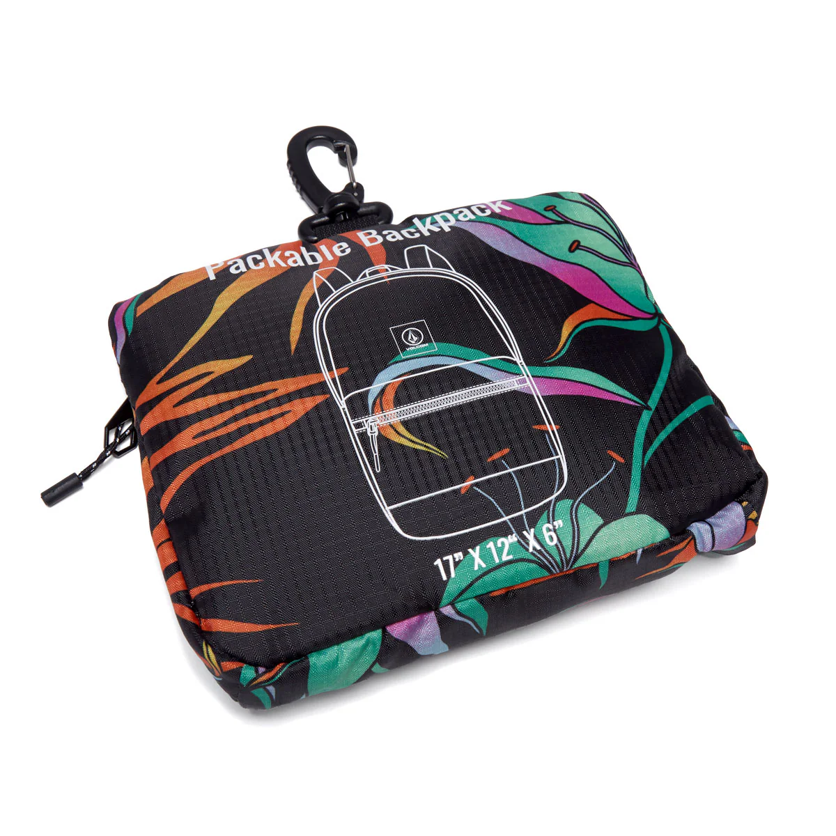 Volcom Bt Packable Backpack - Black/Green - Image 2