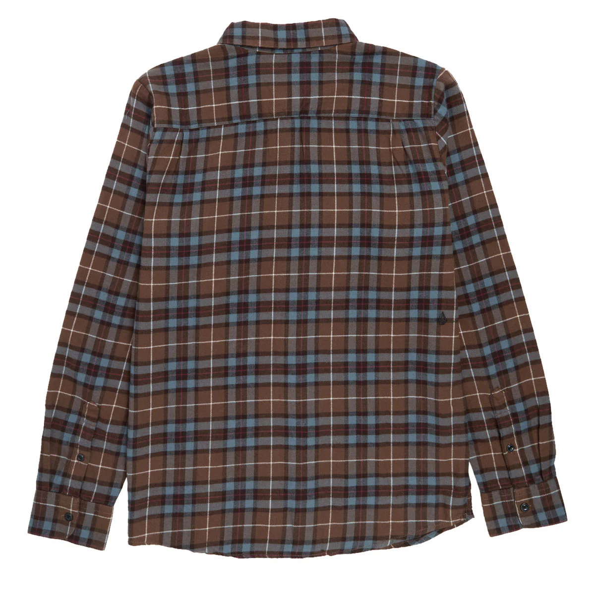 Volcom Caden Plaid Long Sleeve Shirt - Brown Stone - Image 2
