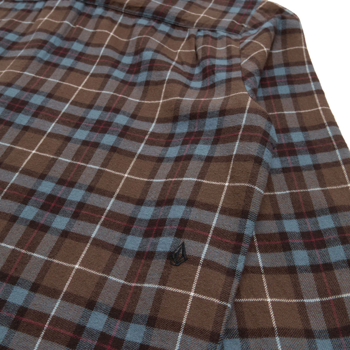 Volcom Caden Plaid Long Sleeve Shirt - Brown Stone - Image 4