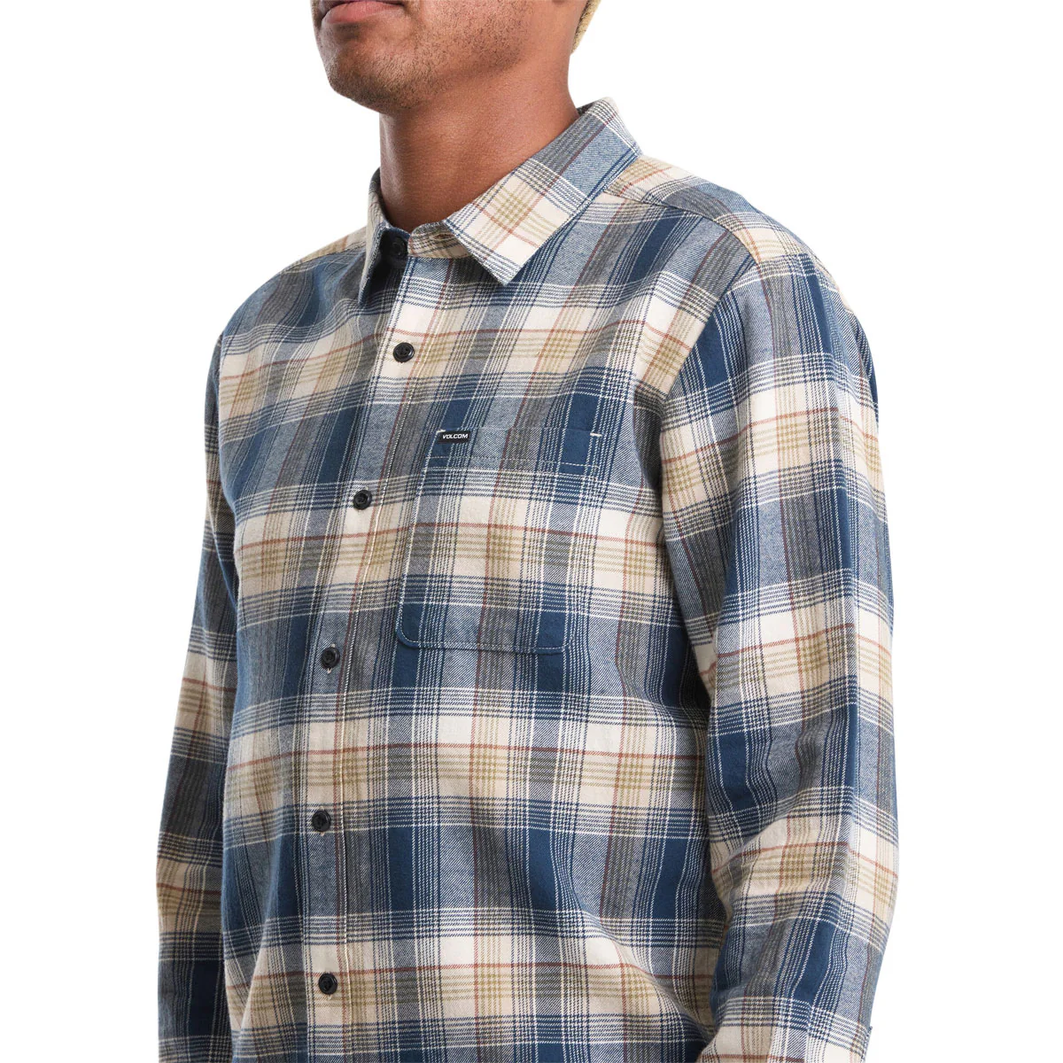 Volcom Caden Plaid Long Sleeve Shirt - Dirty White - Image 3
