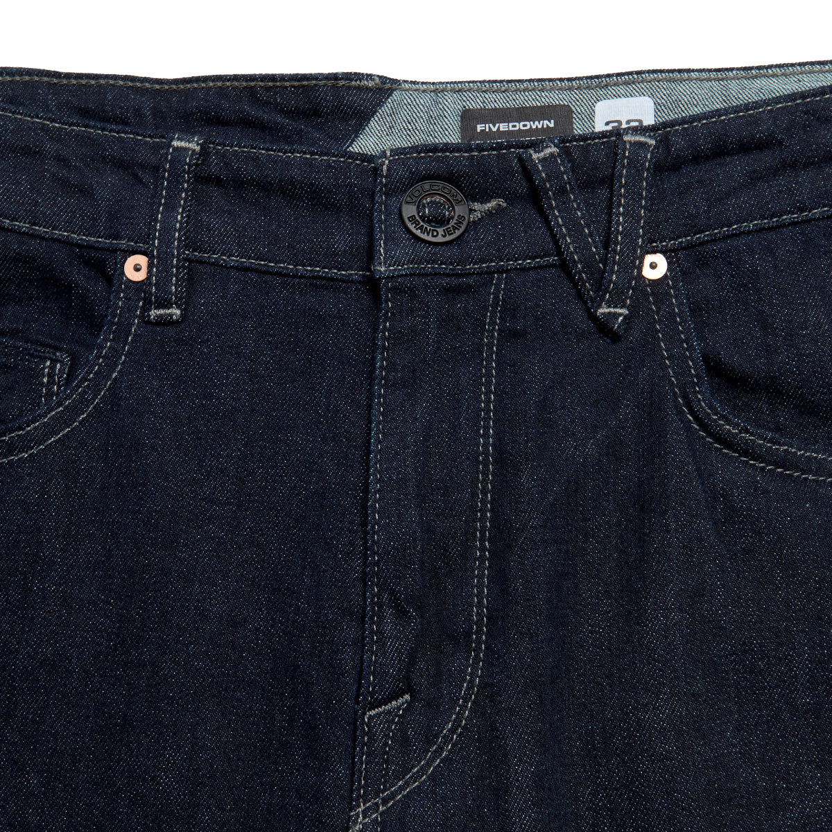 Volcom Fivedown Denim Jeans - Dark Rinse - Image 4