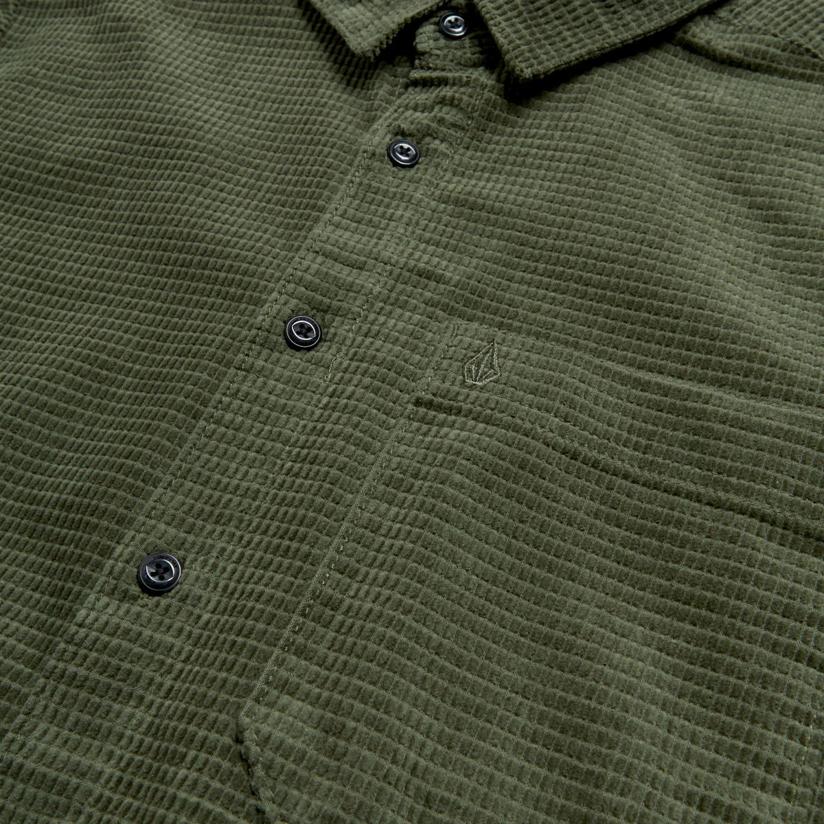 Volcom Fostered Long Sleeve Shirt - Dark Olive - Image 3
