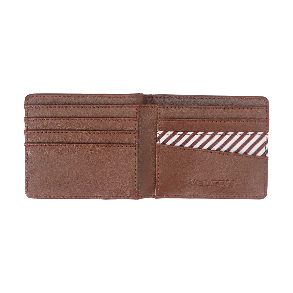 Volcom Pay-a-pal Leather Bifold Wallet - Brown - Image 2