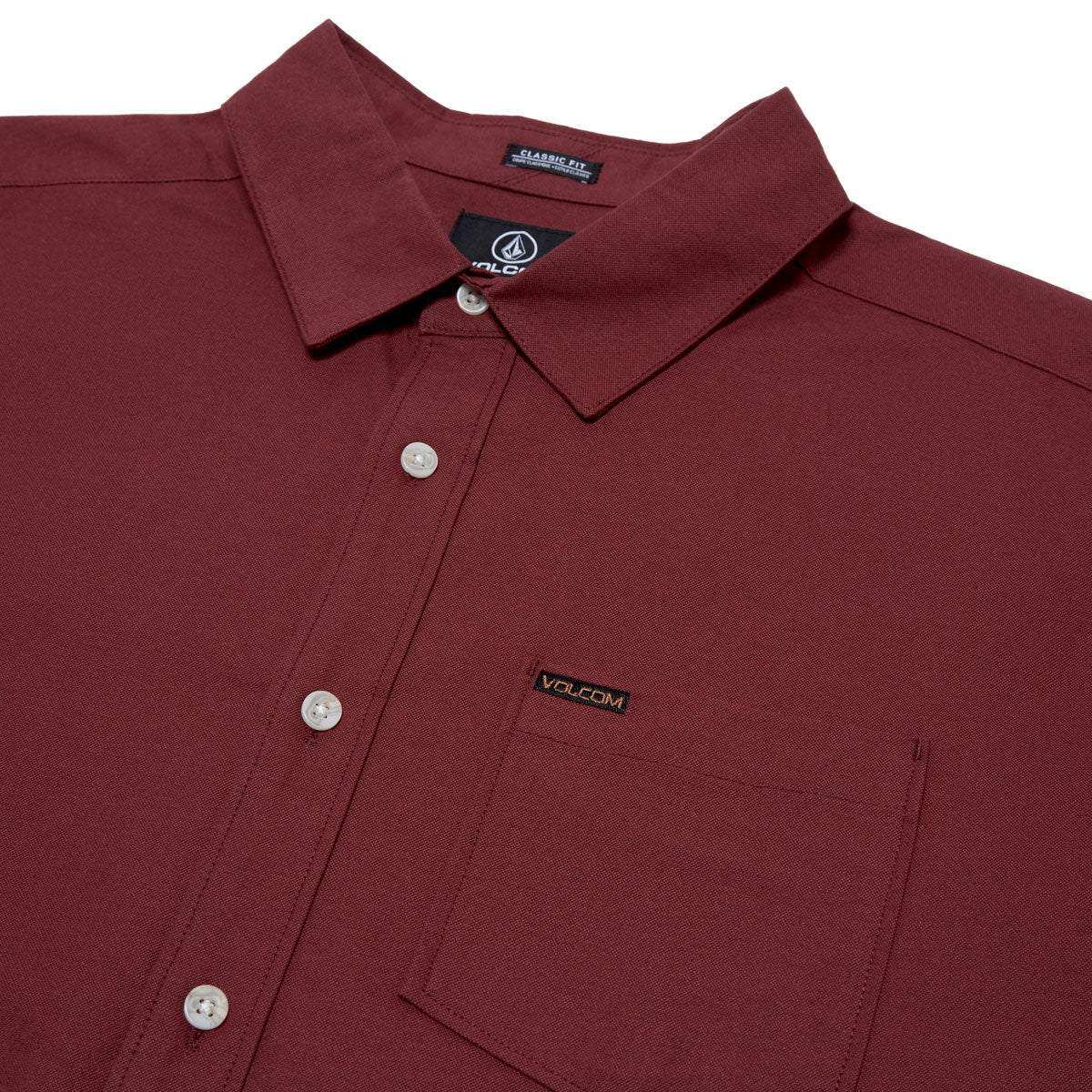 Volcom Veeco Oxford Long Sleeve Shirt - Merlot - Image 3