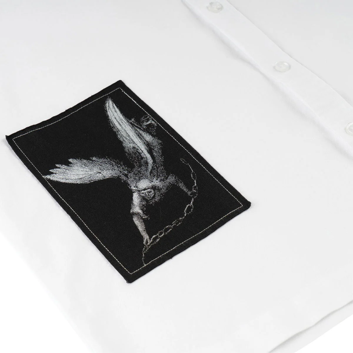 Welcome Bygone Oxford Patches Long Sleeve Shirt - White - Image 4