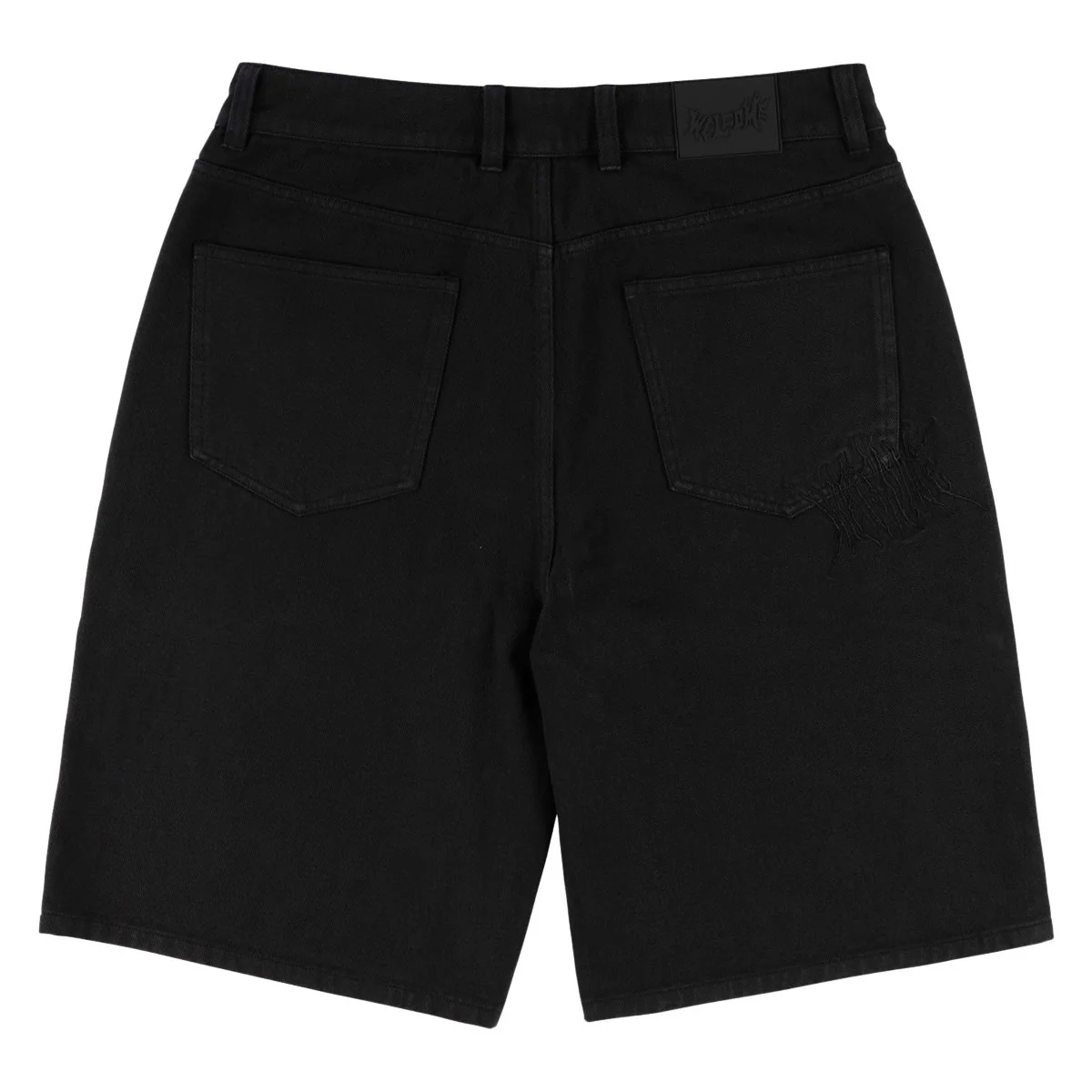 Welcome Chasm Baggy Denim Shorts - Washed Black - Image 2