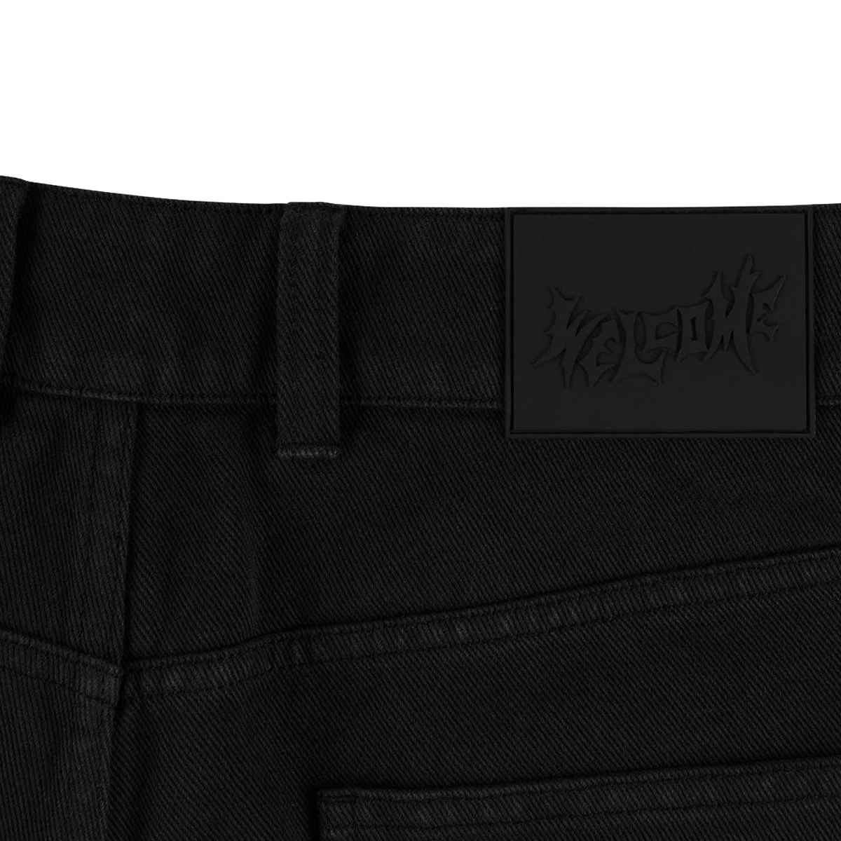 Welcome Chasm Baggy Denim Shorts - Washed Black - Image 4