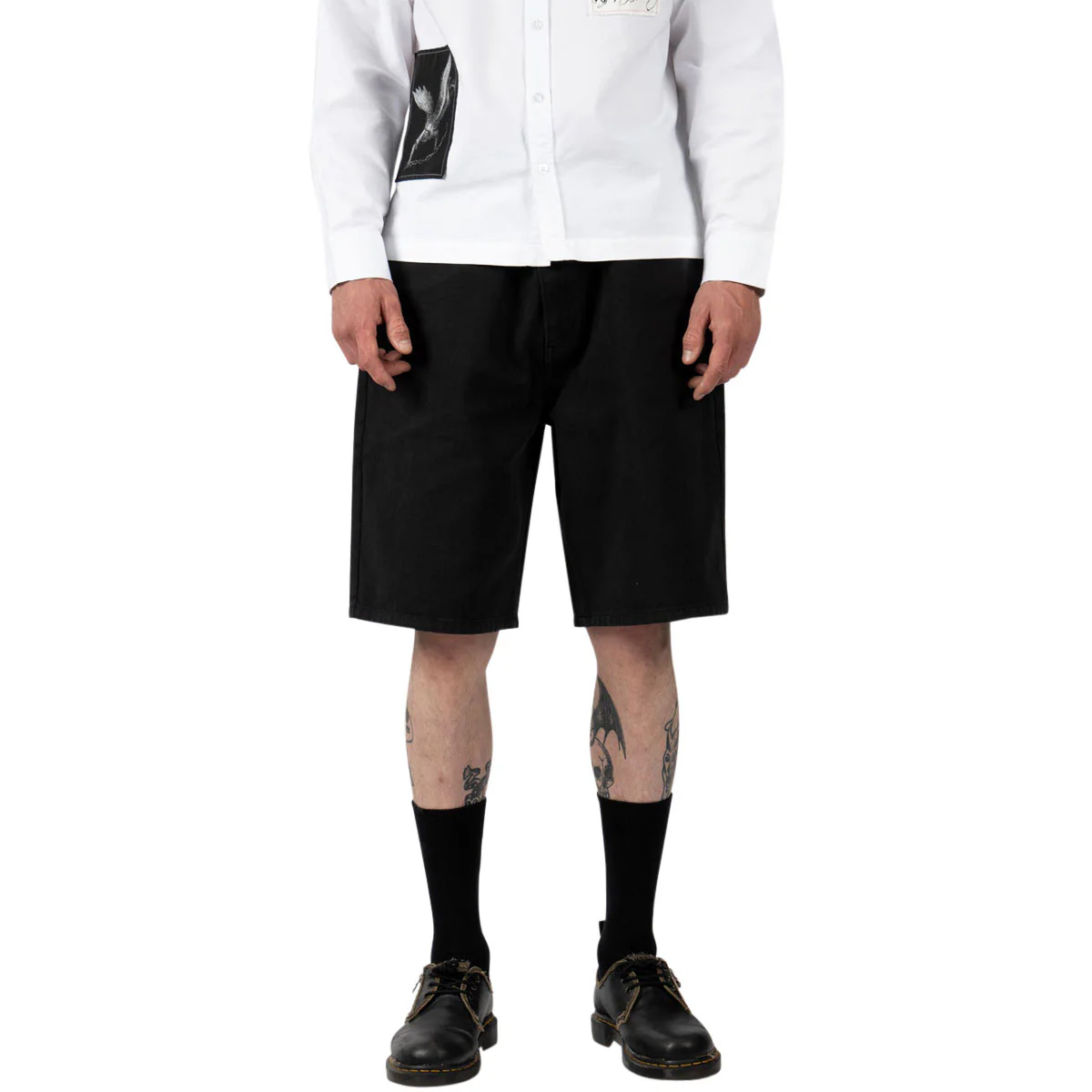Welcome Chasm Baggy Denim Shorts - Washed Black - Image 6