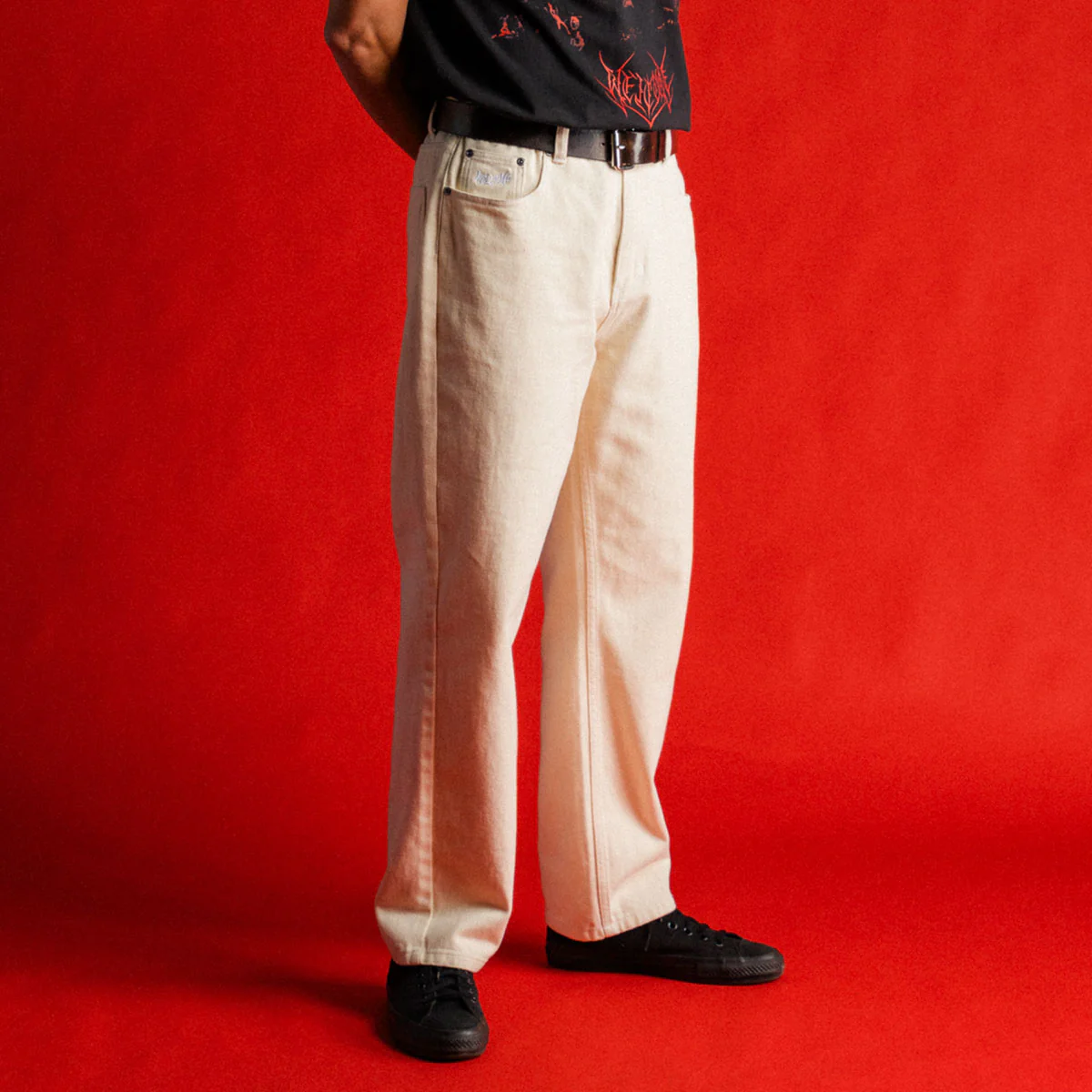 Welcome Immortal Loose Straight Denim Jeans - Natural - Image 5