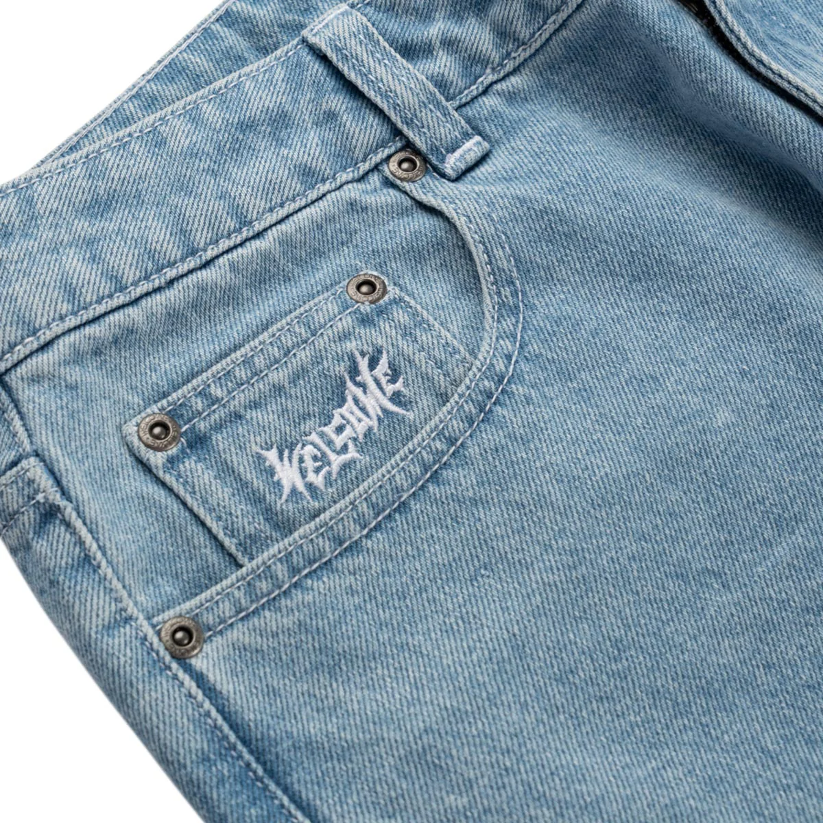 Welcome Immortal Loose Straight Denim Jeans - Washed Blue - Image 3