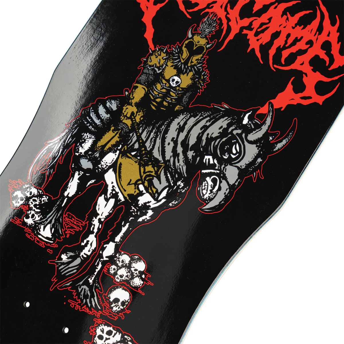 Welcome Rider On Dark Lord Skateboard Deck - Black/Gold Foil - 9.75" - Image 3
