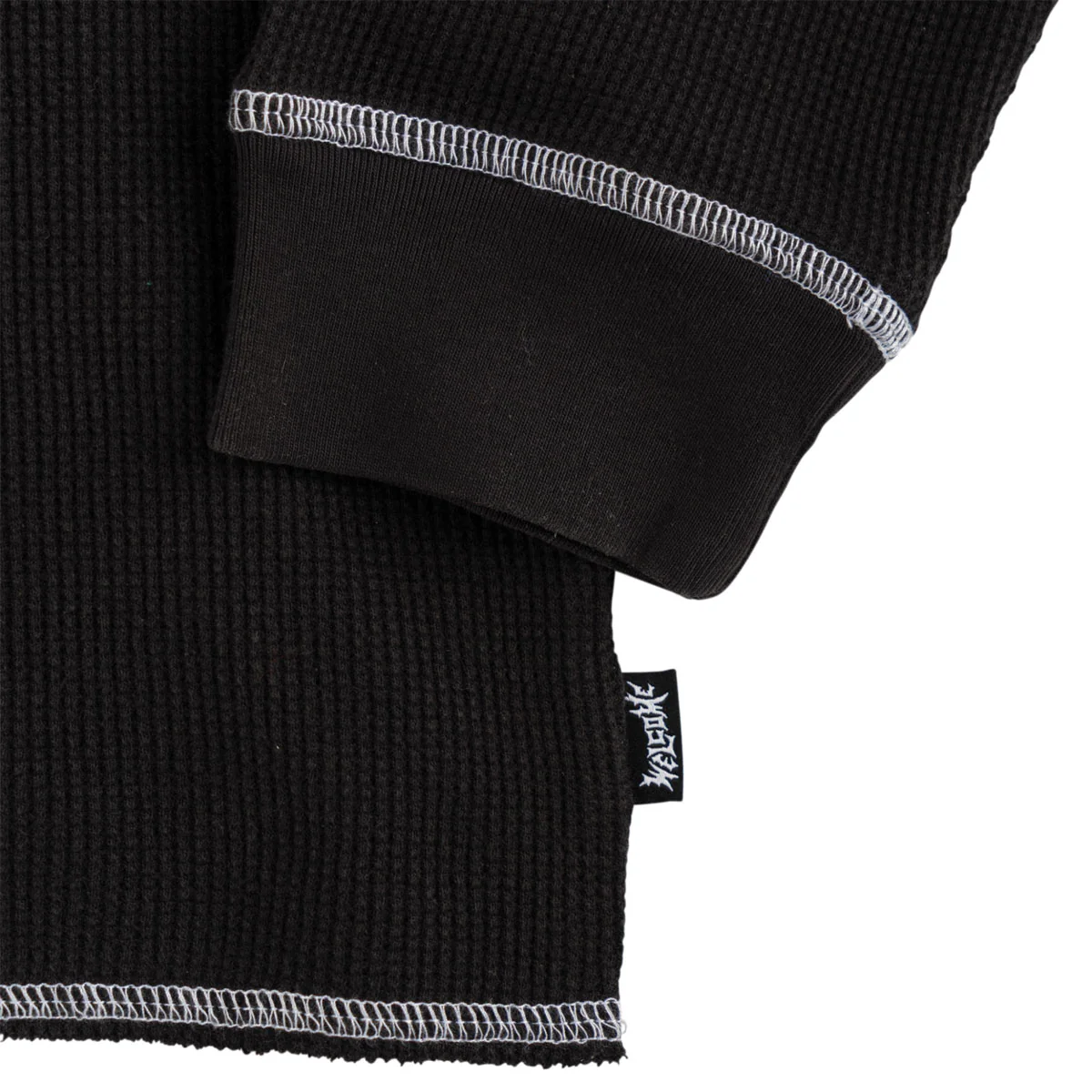 Welcome Scan Contrast Stitch Thermal Shirt - Black - Image 3