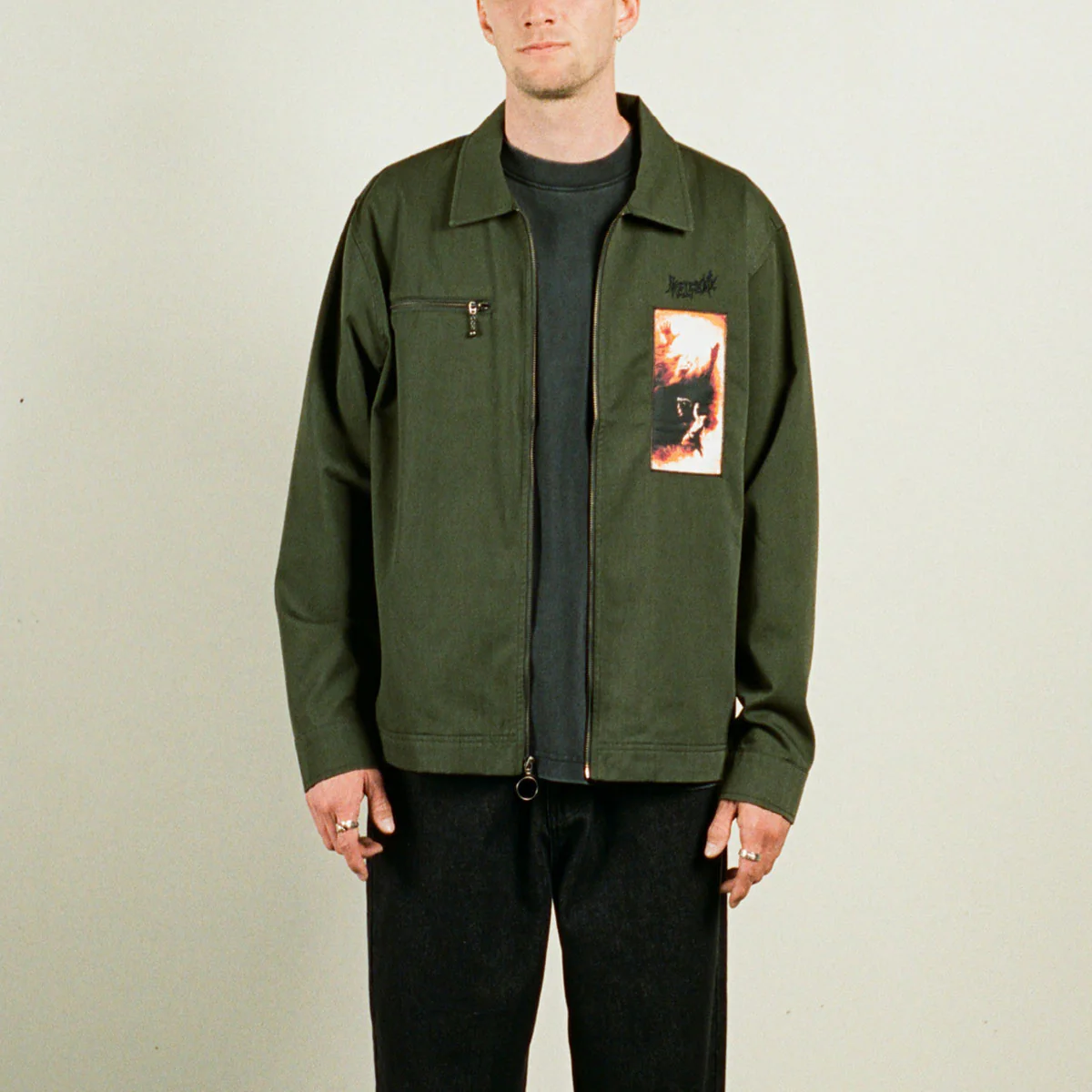 Welcome Smite Patches Long Sleeve Work Shirt - Forest - Image 5