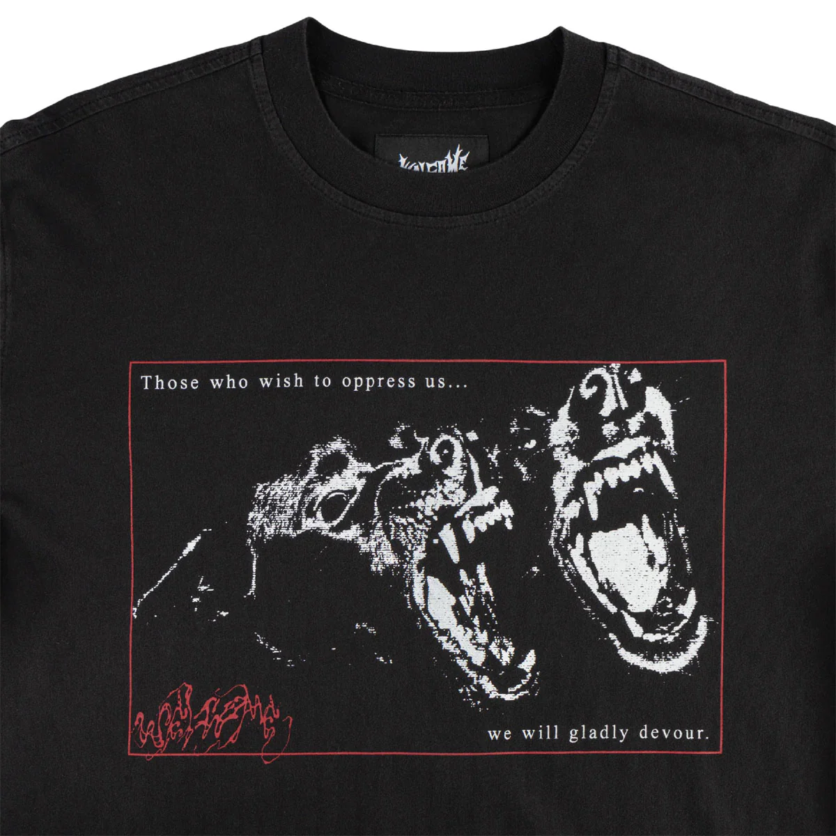 Welcome Snarl Layered Long Sleeve T-Shirt - Black - Image 3