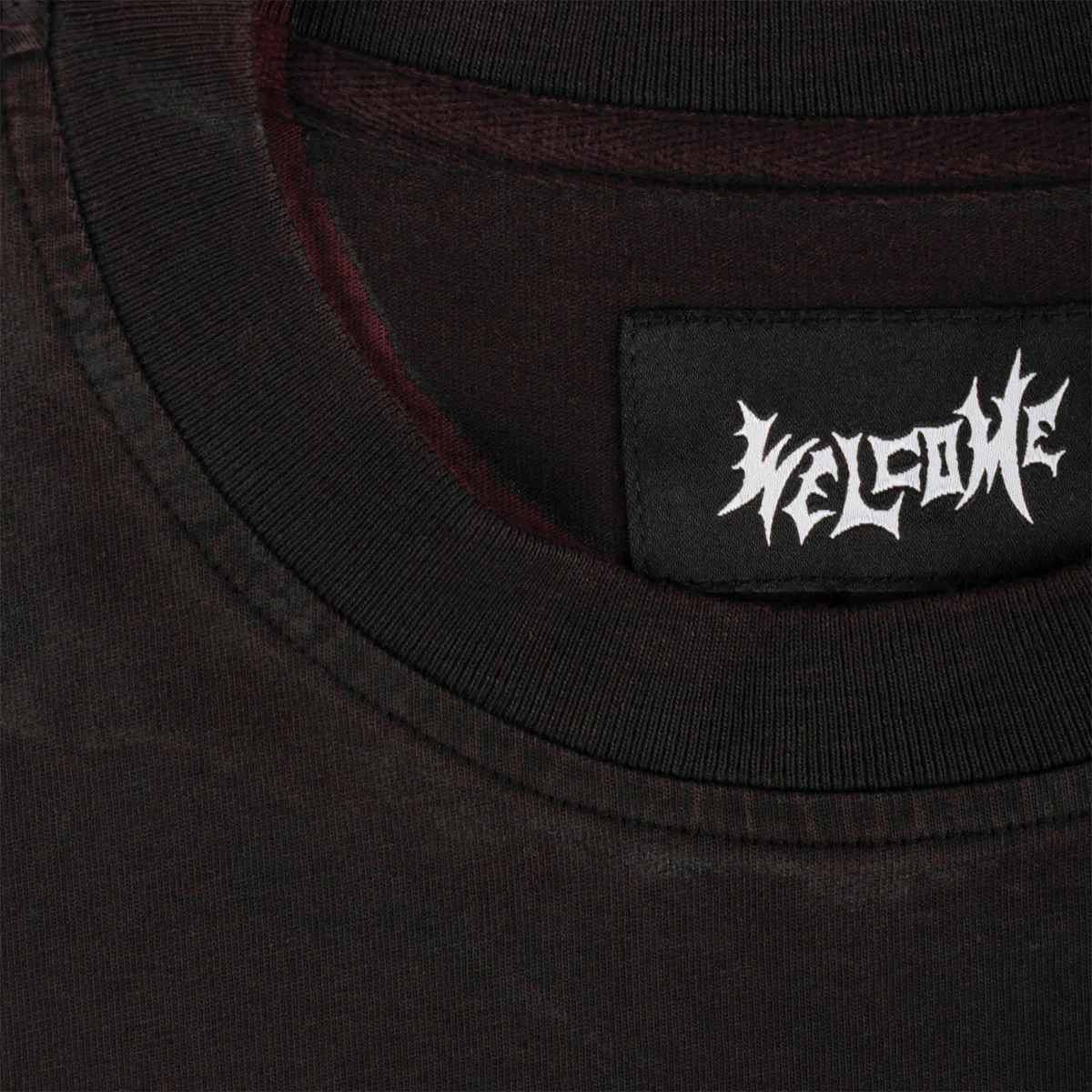 Welcome Weep Overprint T-Shirt - Black/Plum - Image 3