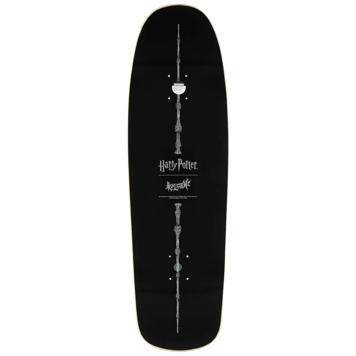 Welcome x Harry Potter Arrival On A Slappy Slap Skateboard Deck - Black/Gold Foil - 9.50" - Image 2