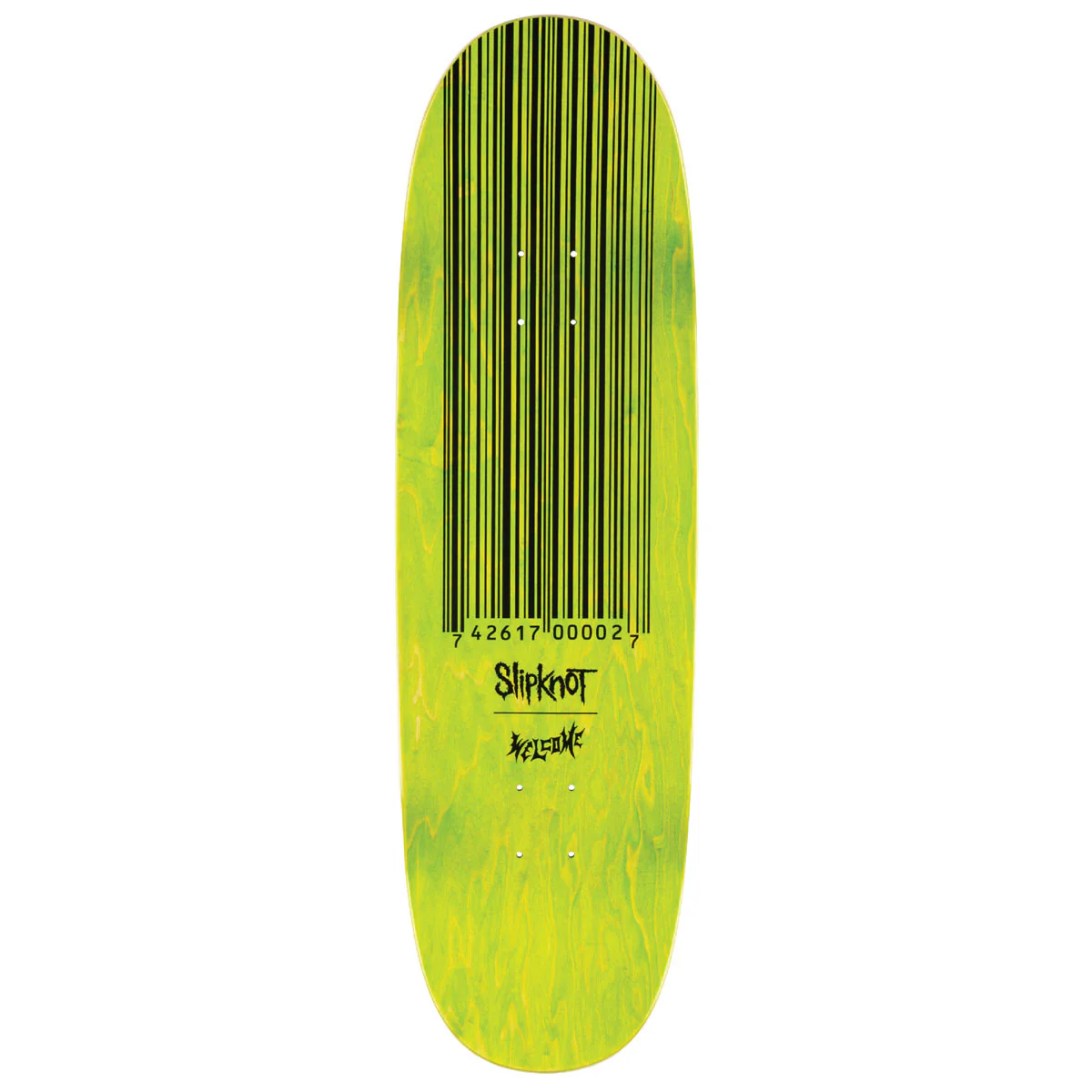 Welcome x Slipknot Oval Logo On Boline 2.0 Skateboard Complete - Black/Green Stain - 9.50" - Image 2