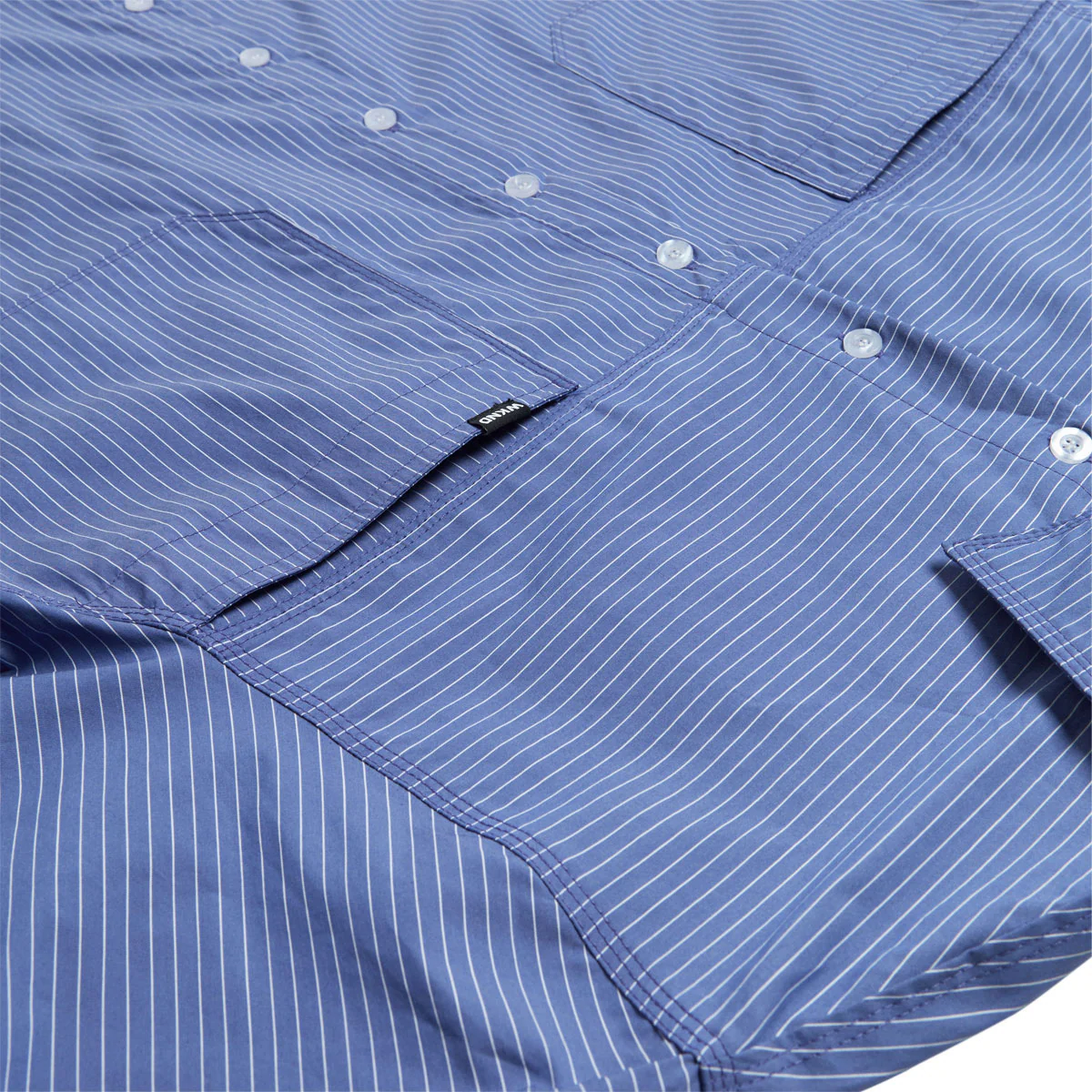 WKND Office Stripes RR Long Sleeve Shirt - Blue - Image 4